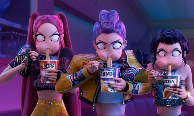 Kpop Demon Hunters Band Eating Ramen