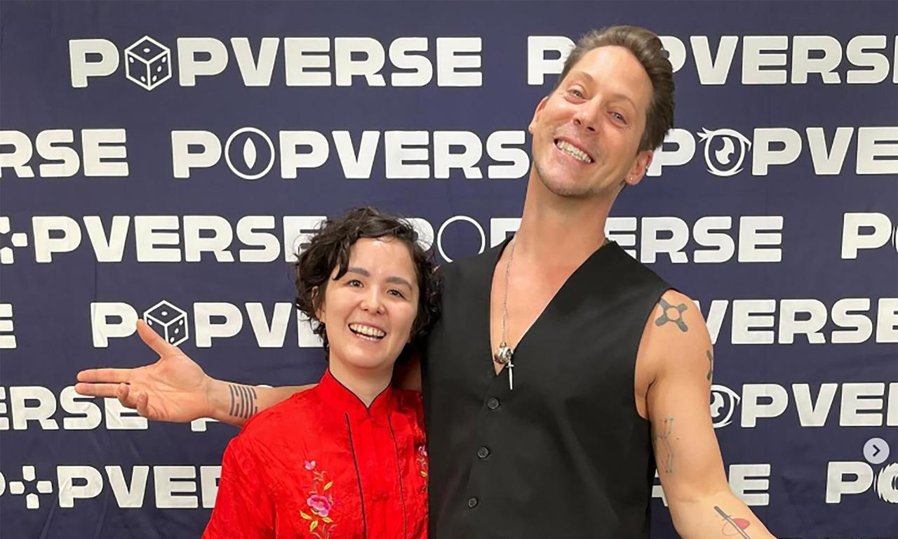 Jules Chin Greene and Neil Newbon at New York Comic Con 2024's Pop Spot.