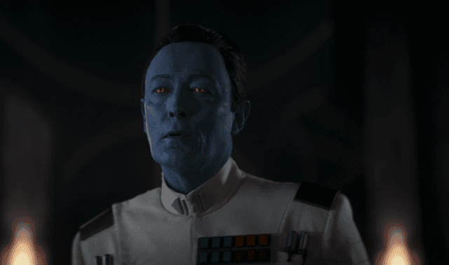 A still of Thrawn on Ahsoka
