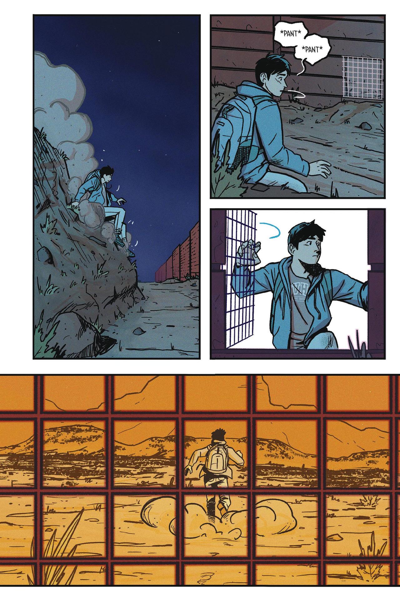 Interior colored comics pages from Frontera