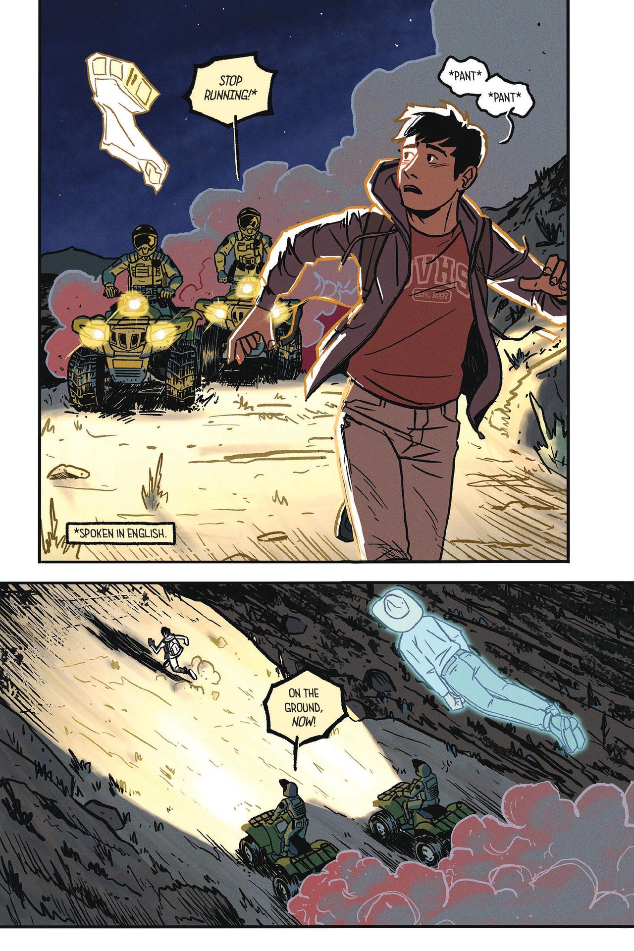 Interior colored comics pages from Frontera