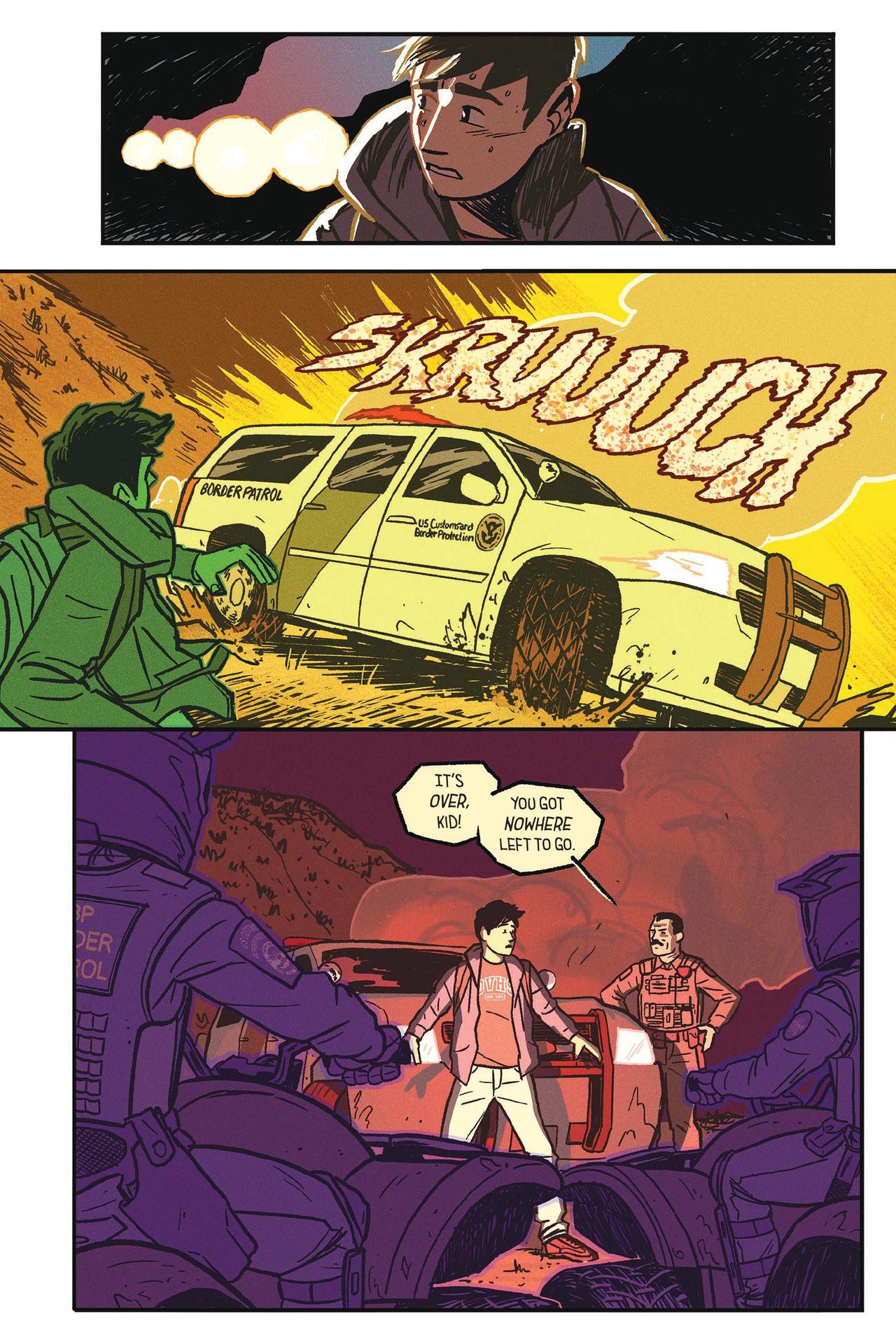 Interior colored comics pages from Frontera