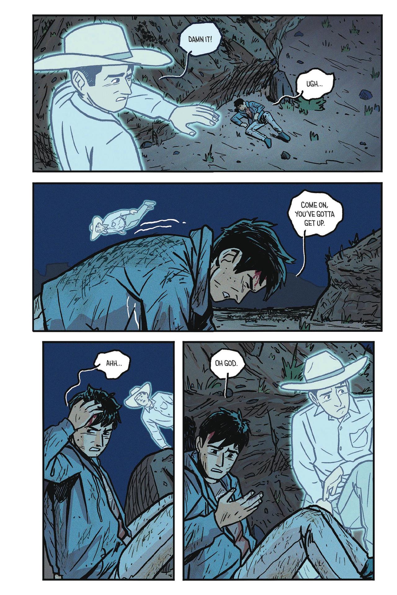 Interior colored comics pages from Frontera