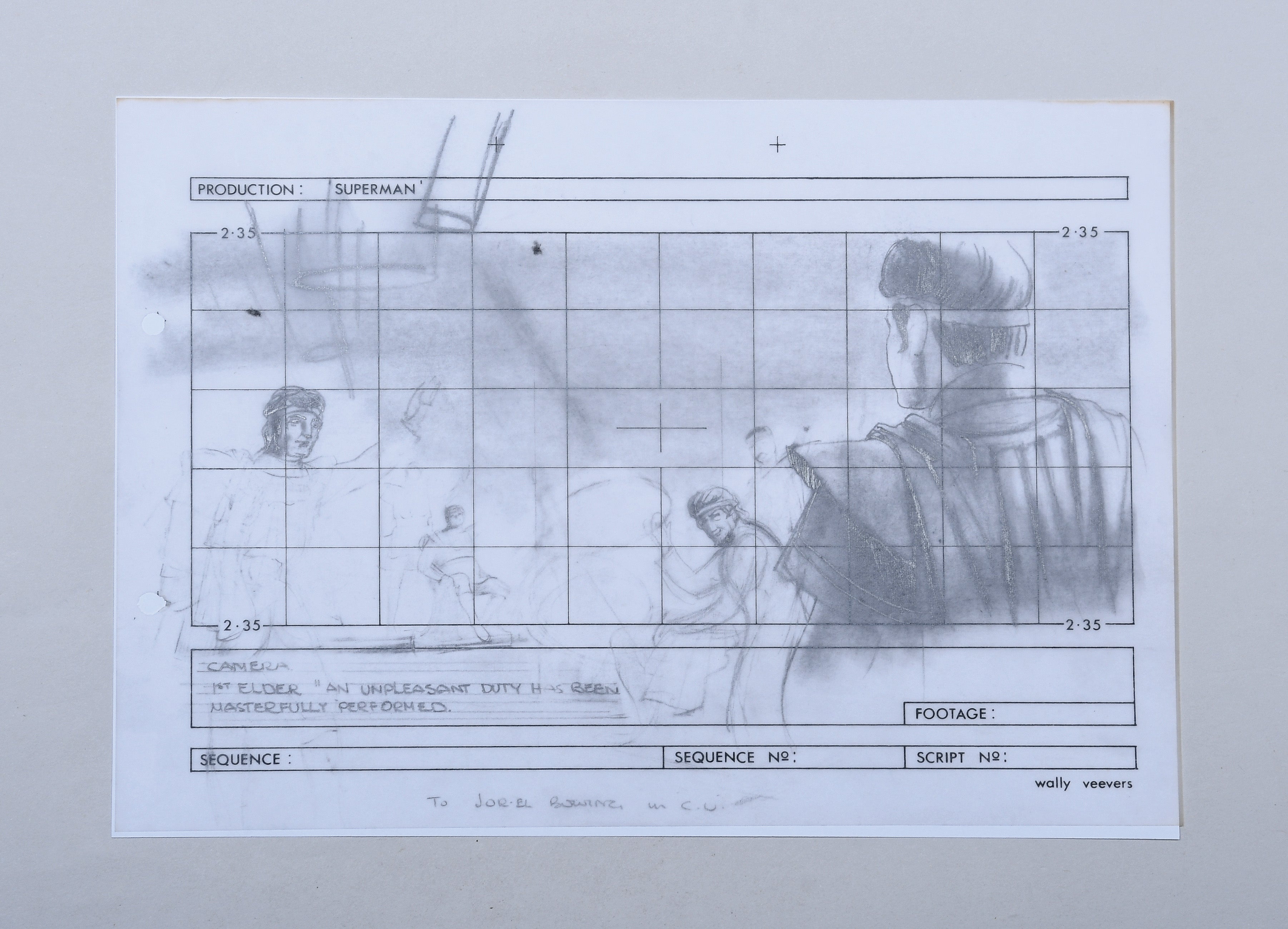 Superman: The Movie storyboards