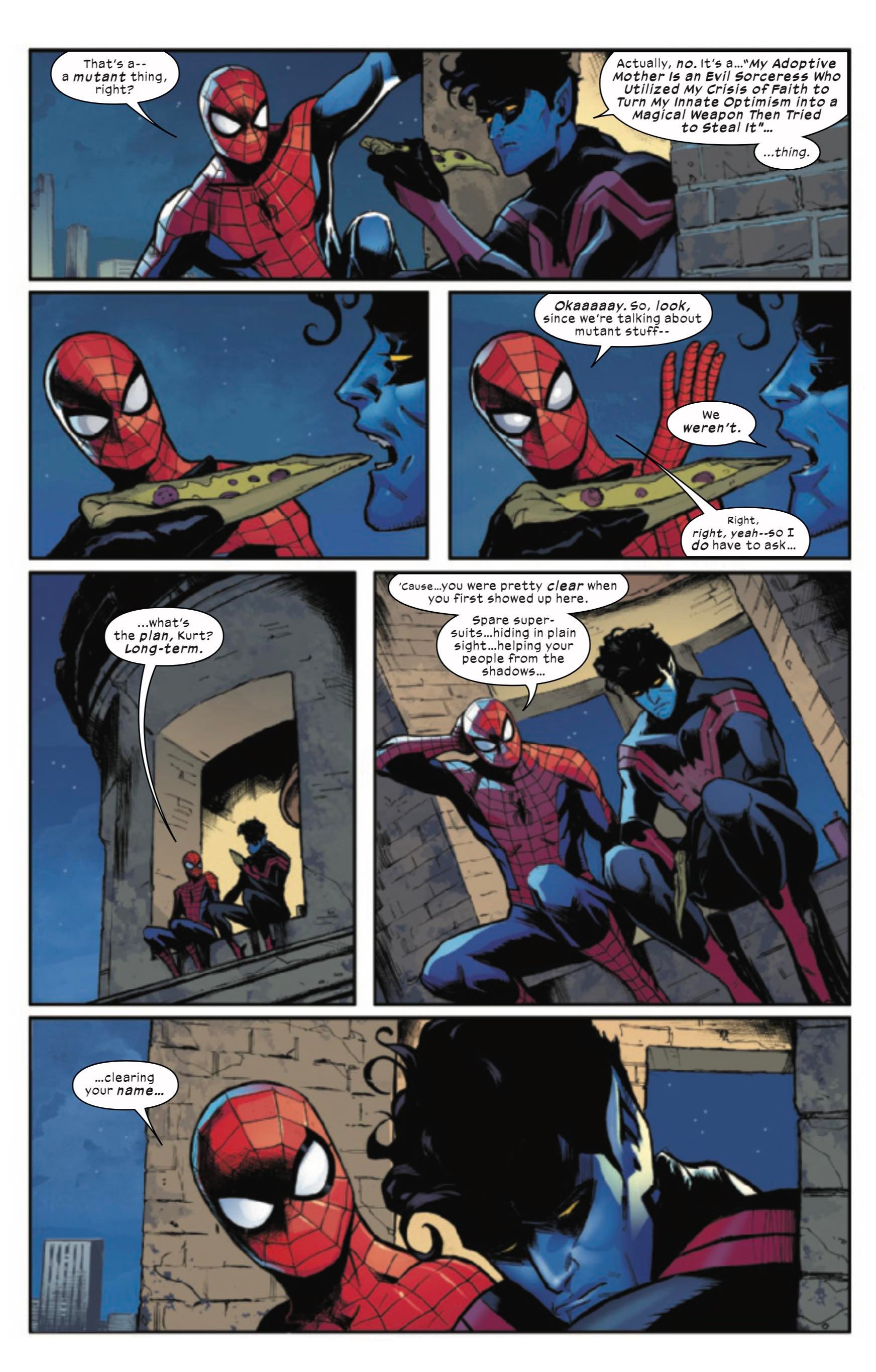 Spider-Man lets Nightcrawler use his identity