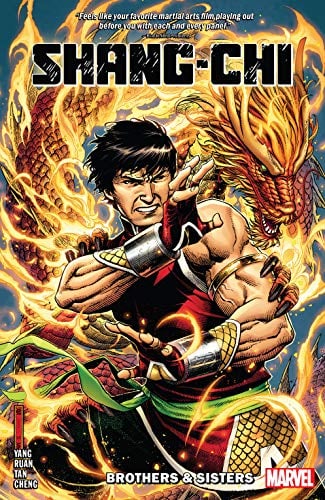 Illustrated cover featuring Shang Chi and a dragon