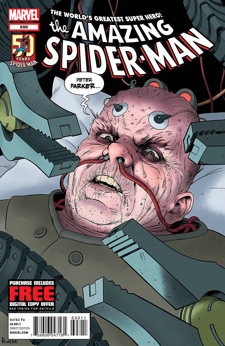 Cover of the Amazin-Spiderman featuring Doc Ock in a machine