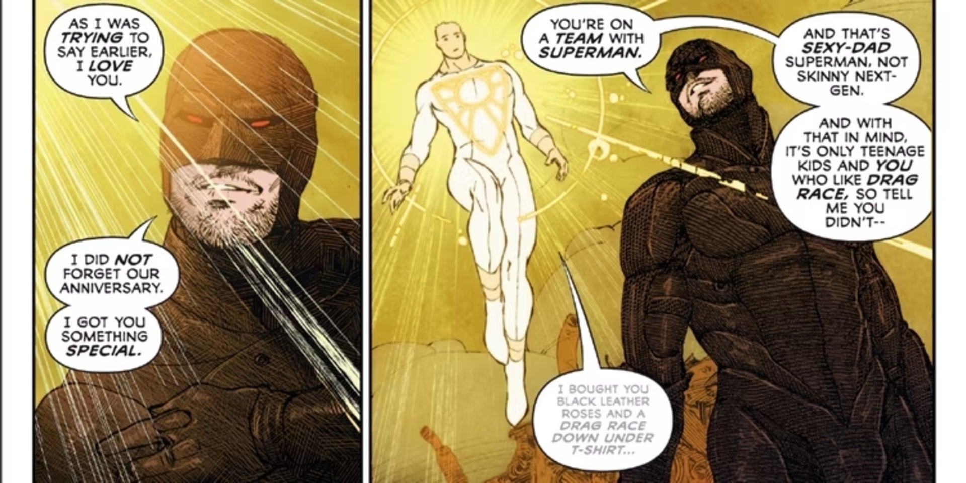 Two panels featuring Midnighter