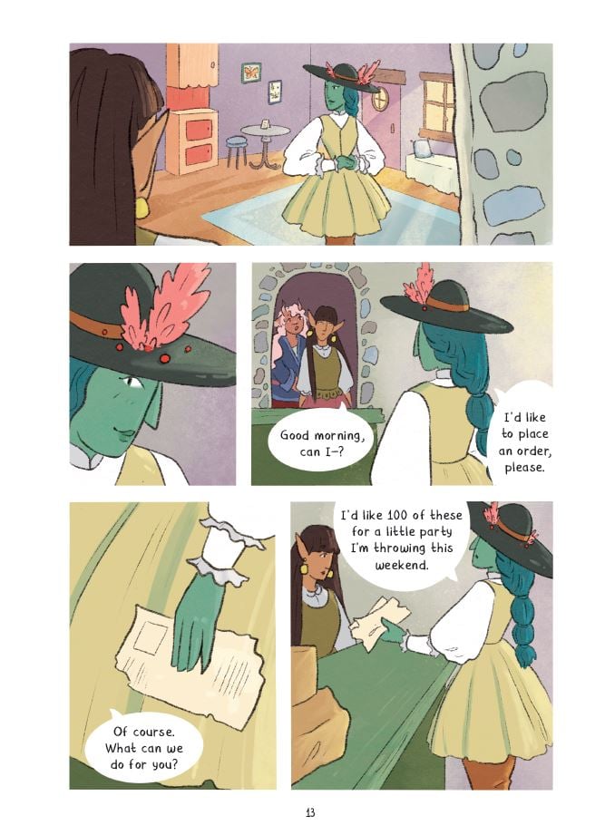 Interior comics pages of The Baker and the Bard