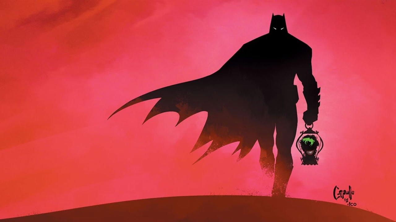 Art featuring Batman silouette holding a lantern