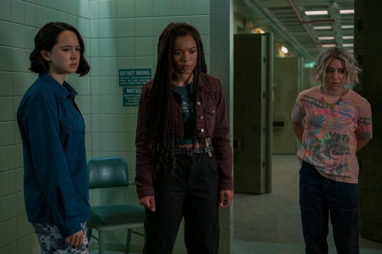 Gen V London Thorr (Jordan Li), Jaz Sinclair (Marie Moreau), and Lizzie Broadway (Emma Meyer)