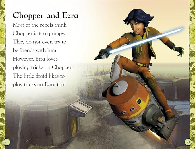 Ezra rides Chopper like a skateboard