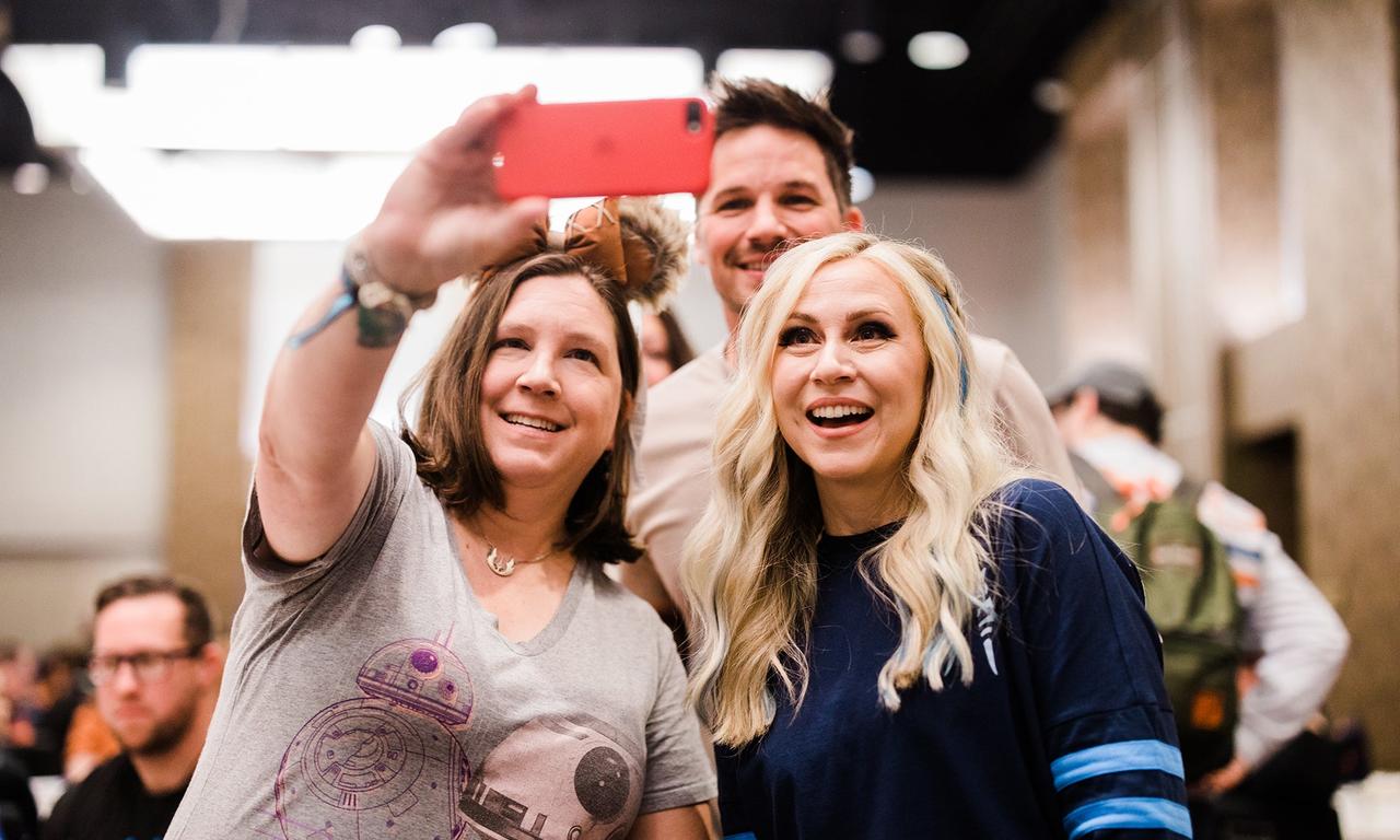 Ashley Eckstein with fans at Star Wars Celebration 2022