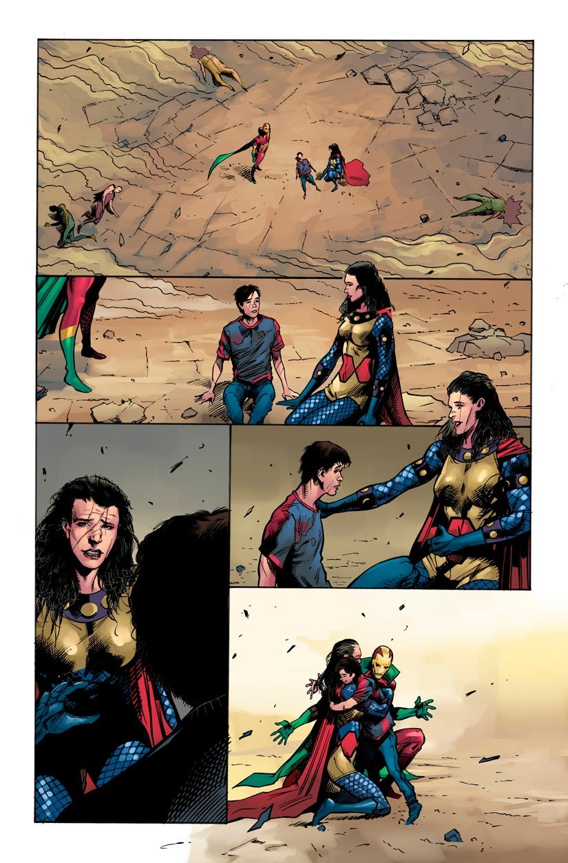 Barda and Mister Miracle comfort their son