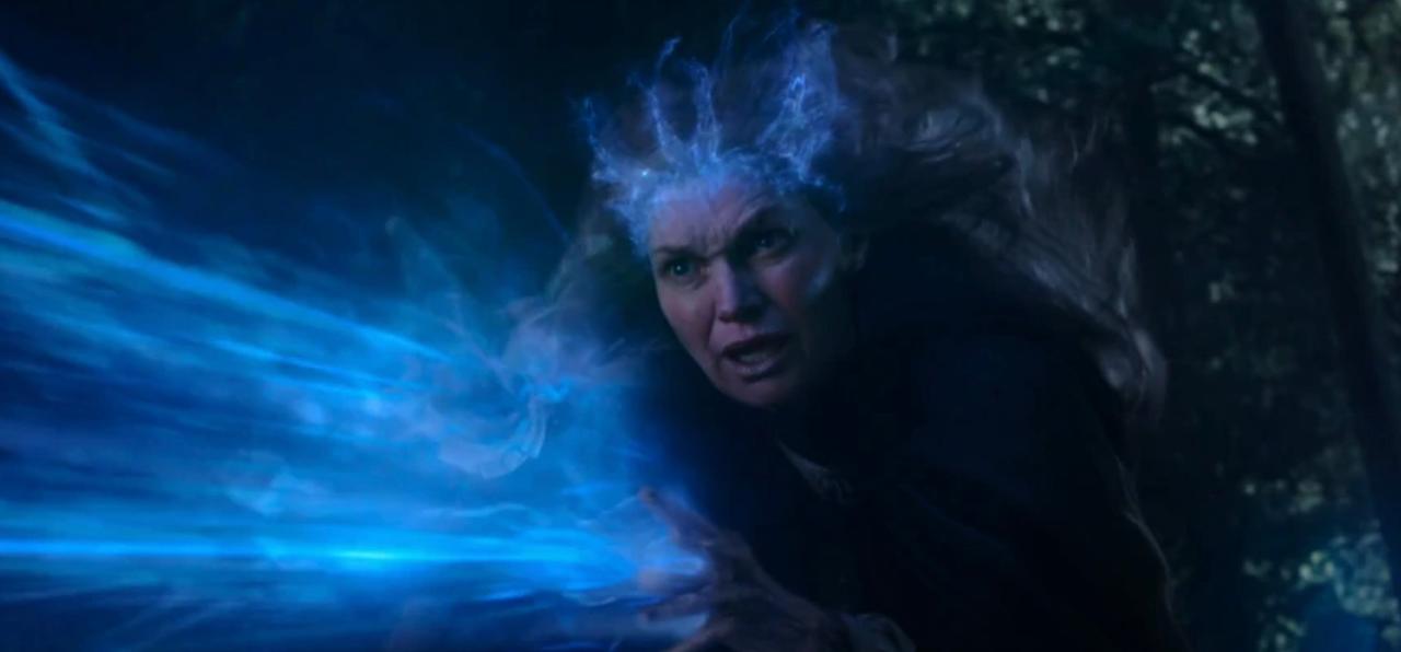 A still of Evanora Harkness in WandaVision