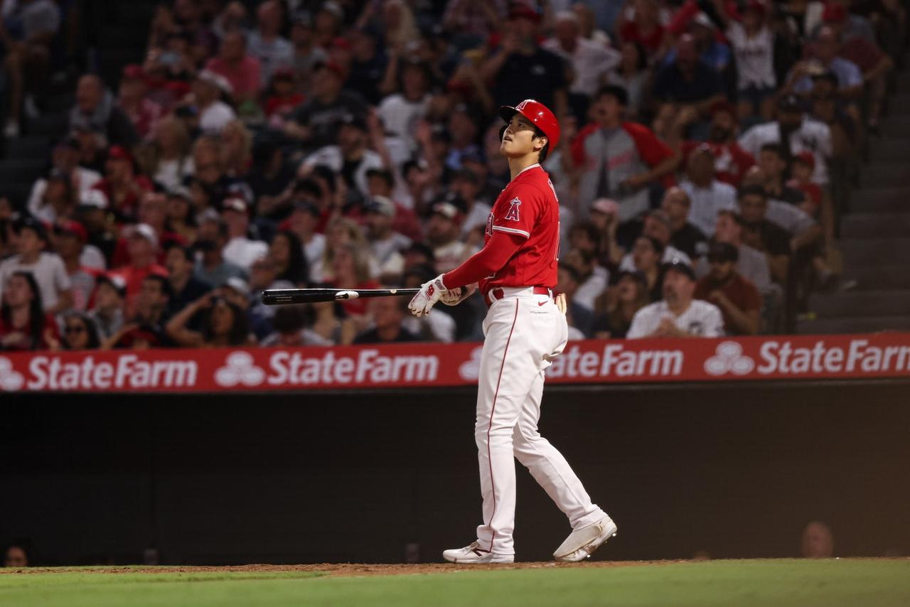 Photograph of Shohei Ohtani on baseball field