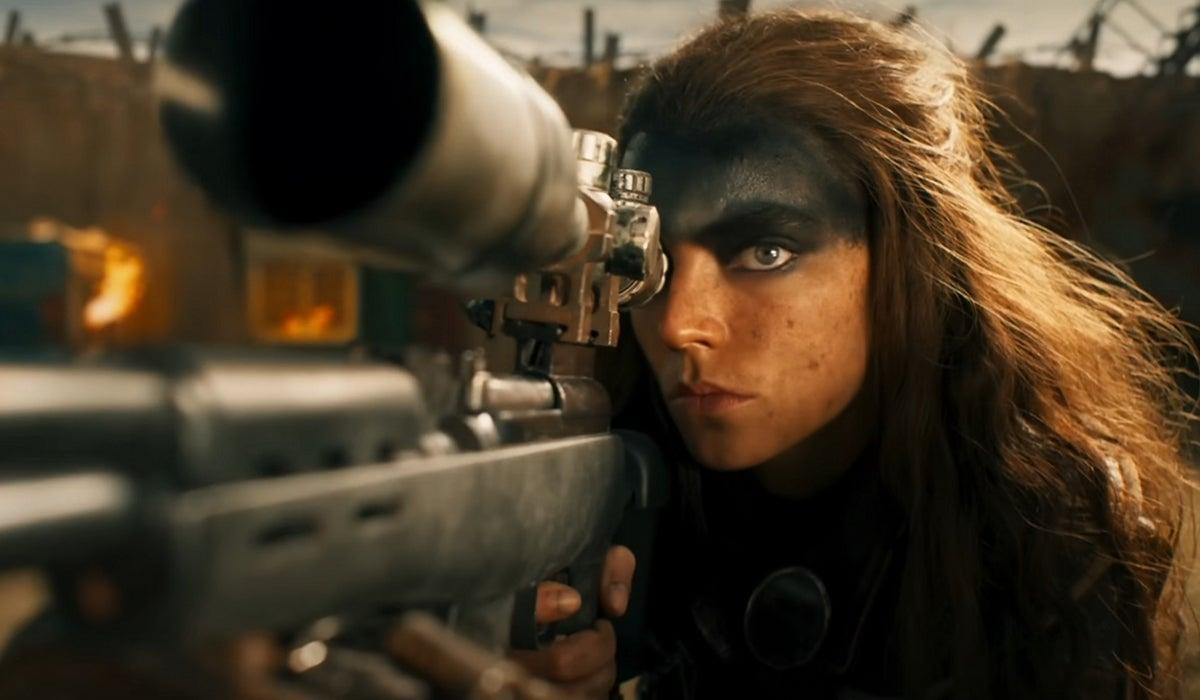 Furiosa using a sniper rifle