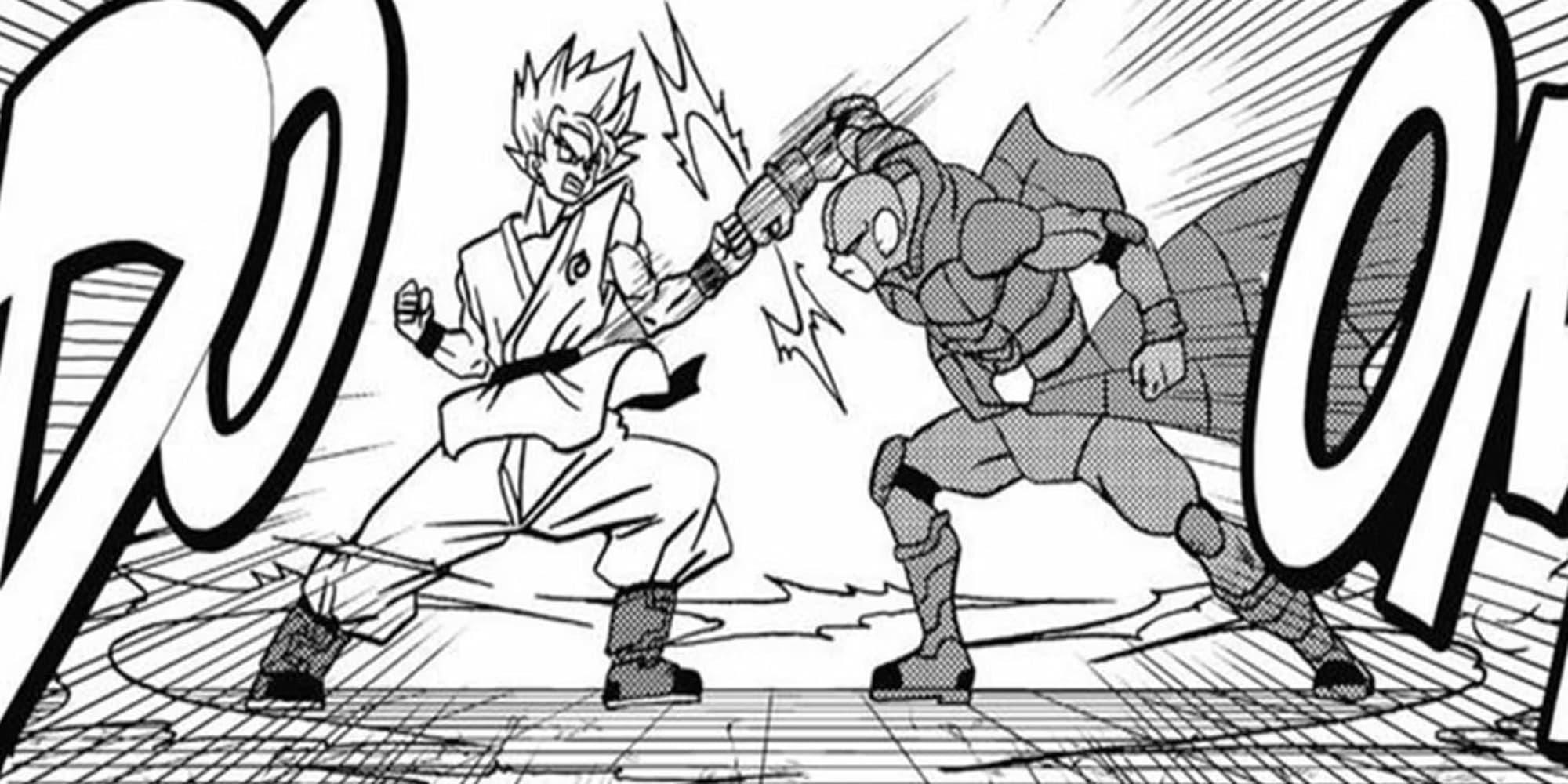 Dragon Ball Super manga panel Goku vs. Hit