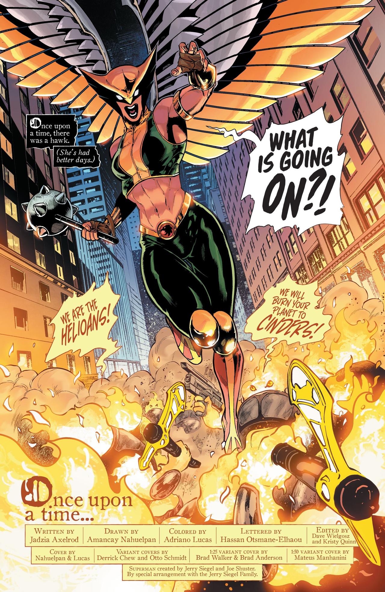 Hawkgirl flies in action