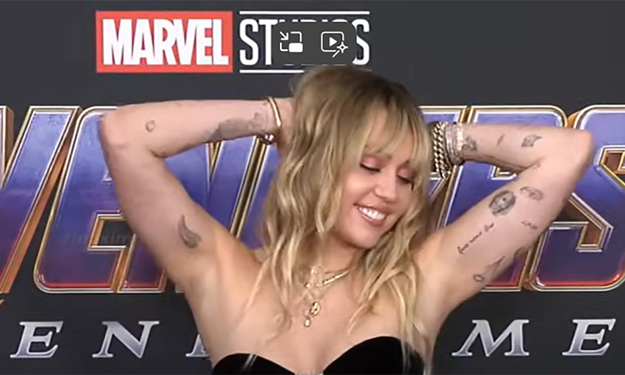 Miley Cyrus at Avengers: Endgame red carpet