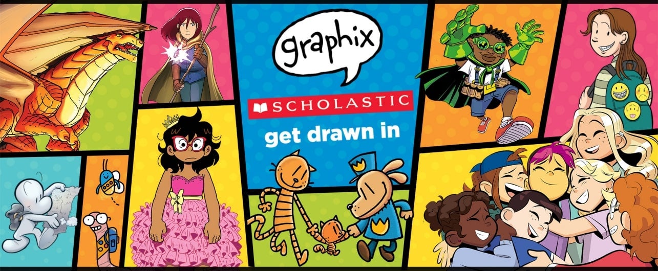 Advertising banner featuring Graphix characters