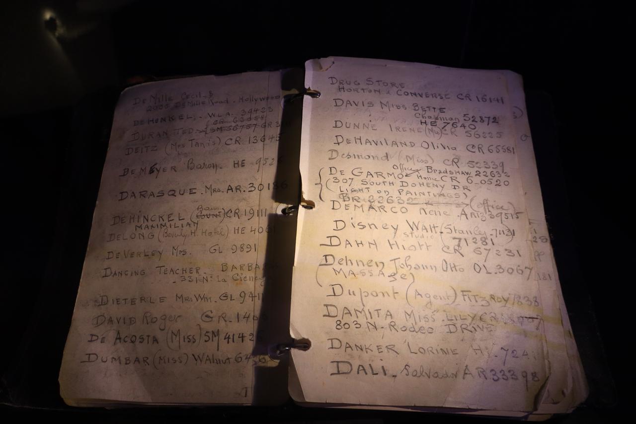 Photograph of Jack Warner's phone book