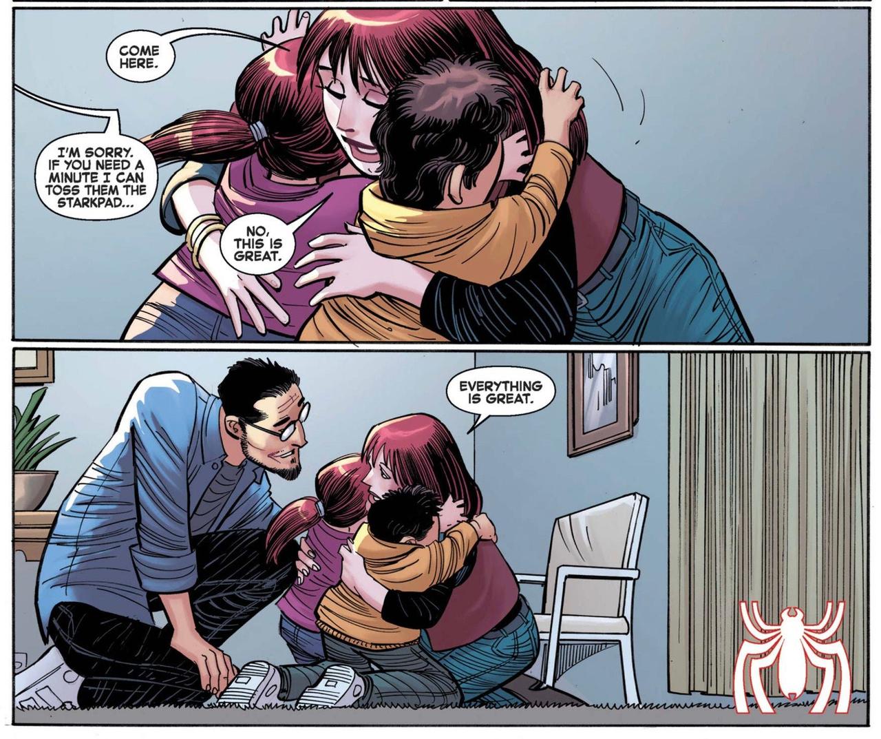 Mary Jane Watson, Paul Rabin, and their kids