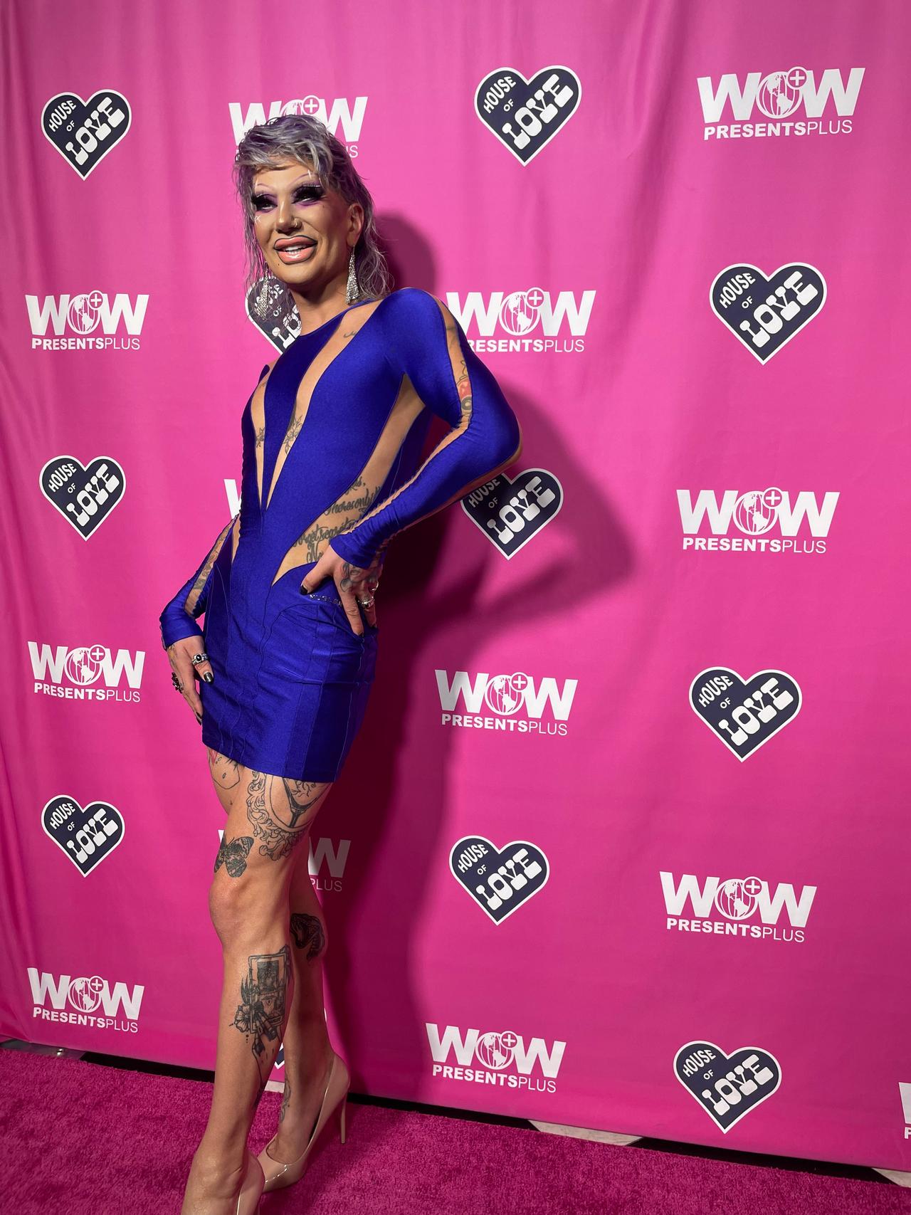 Scarlett Bobo on the pink carpet for RuPaul's Drag Race UK season 5