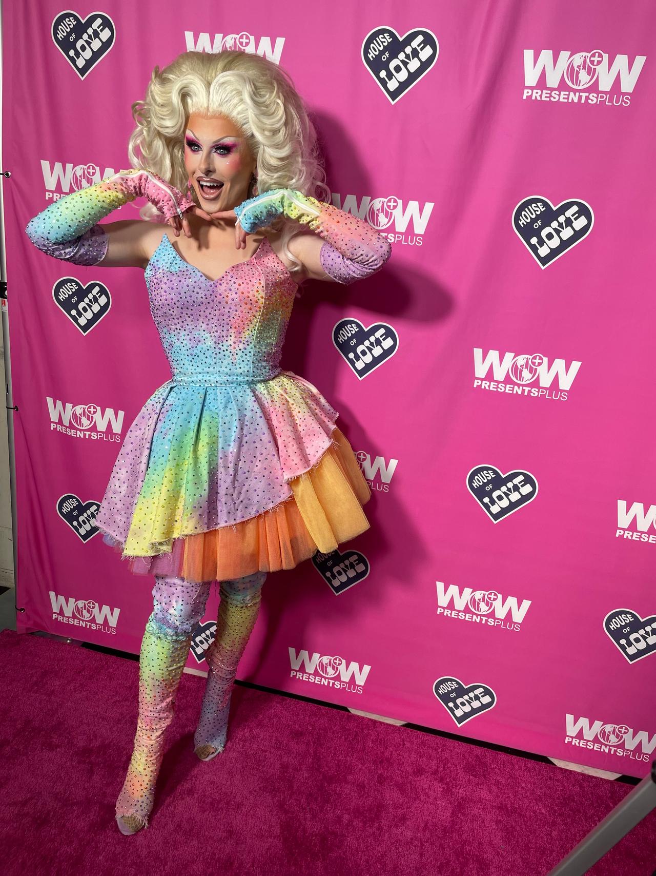 Blu Hydrangea on the pink carpet of RuPaul's Drag Race UK season 5