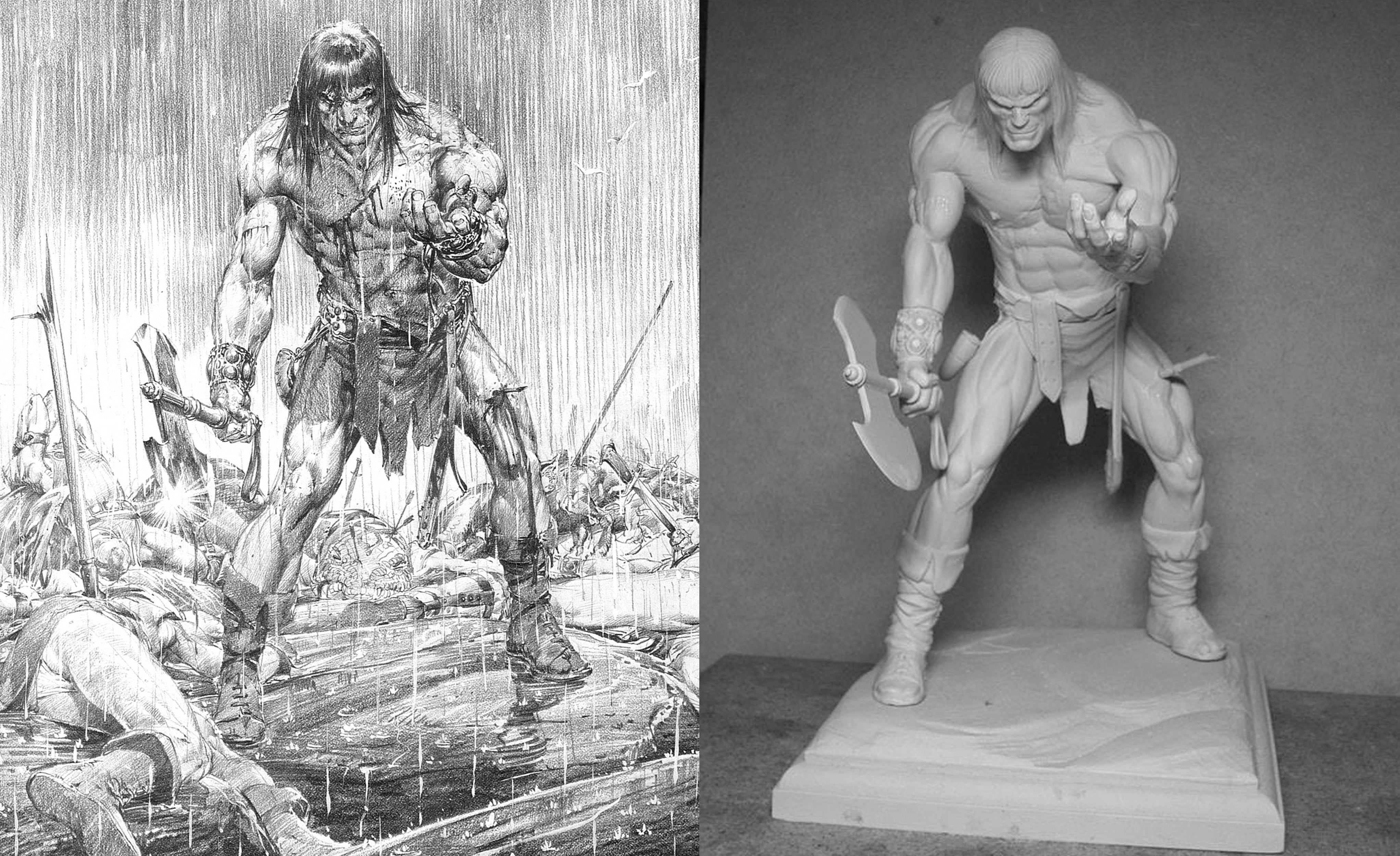 Jason’s sculpture based on Neal’s Conan drawing, “Next…”