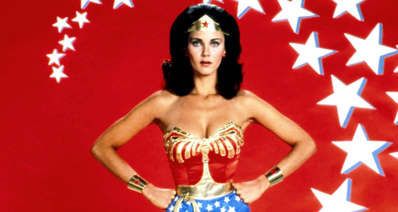 A promotional image of Lynda Carter as Wonder Woman