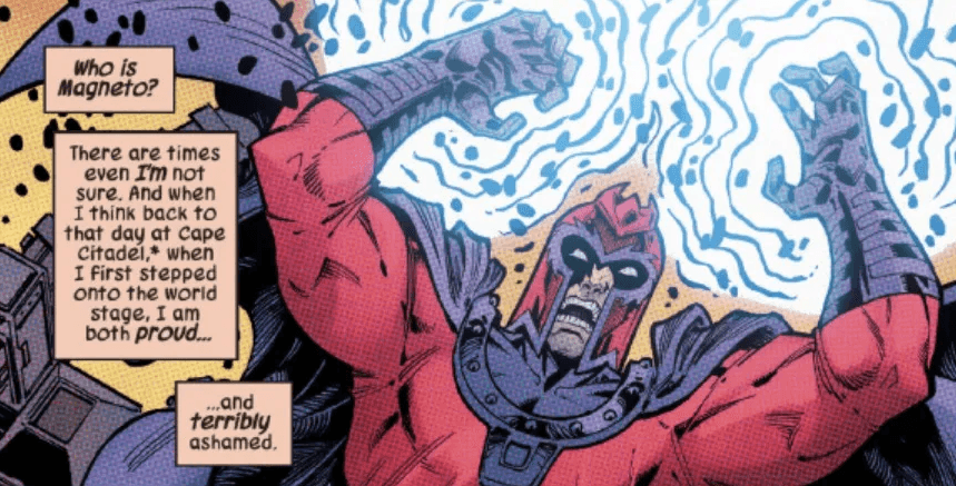 Cropped panel featuring Magneto and some narration