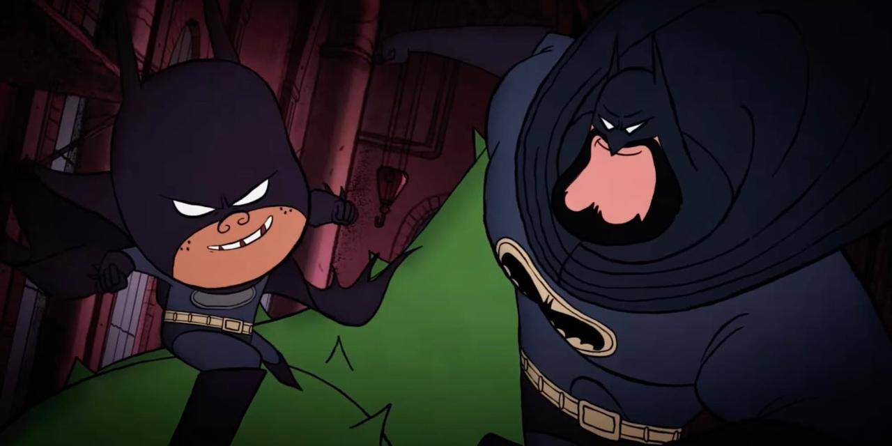 Batman and Damian Wayne in Merry Little Batman