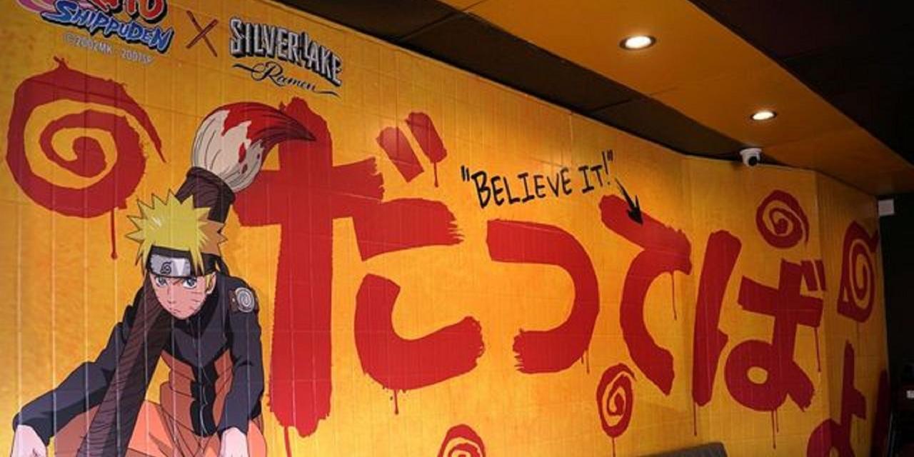 Wall art at Silverlake Ramen during Naruto collaboration