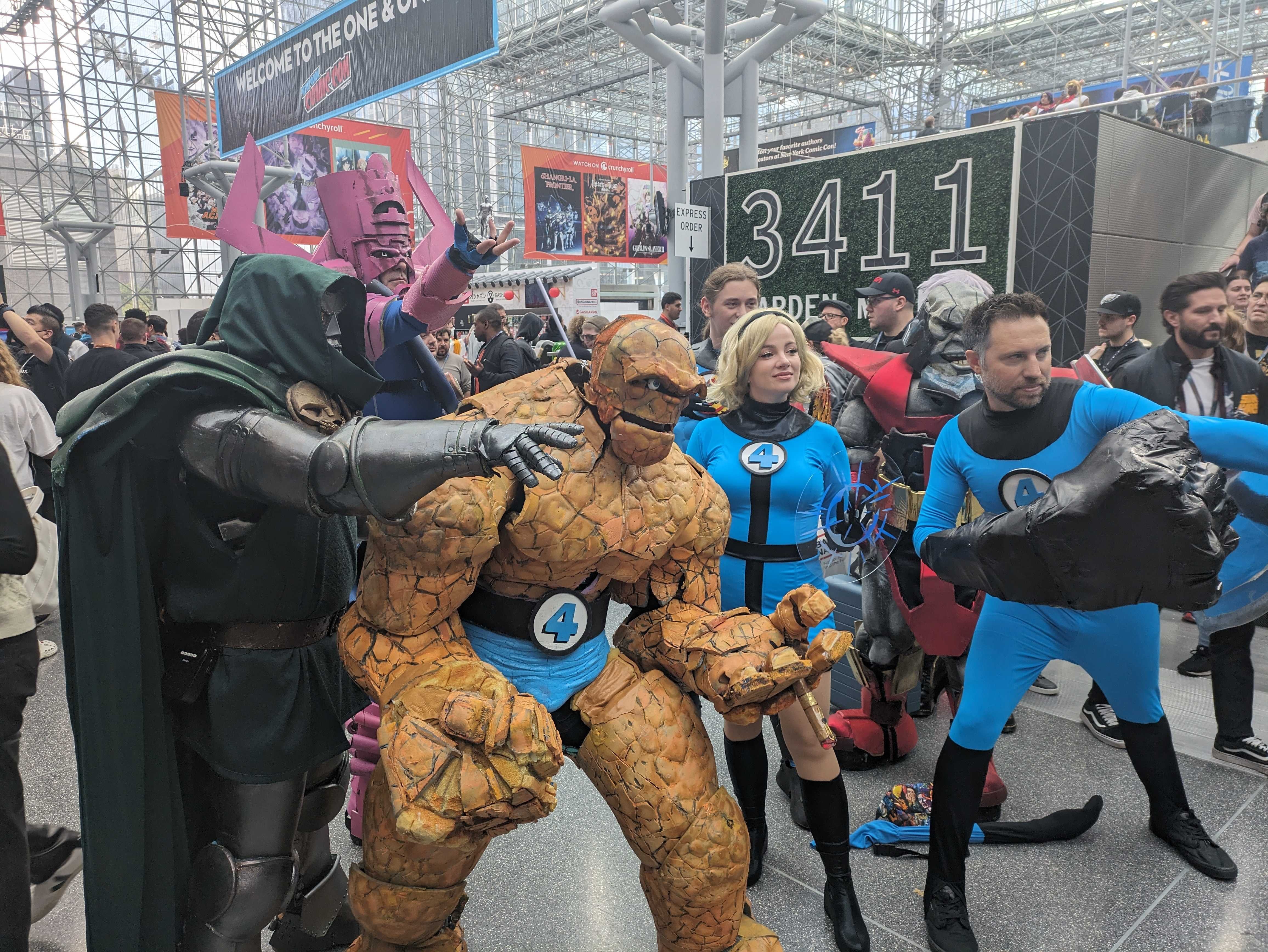 Photo of Fantastic Four cosplayers on New York Comic Con floor