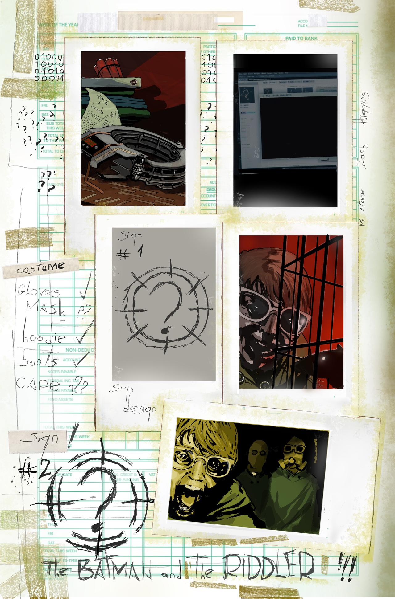 Interior comic art featuring Riddler's journal