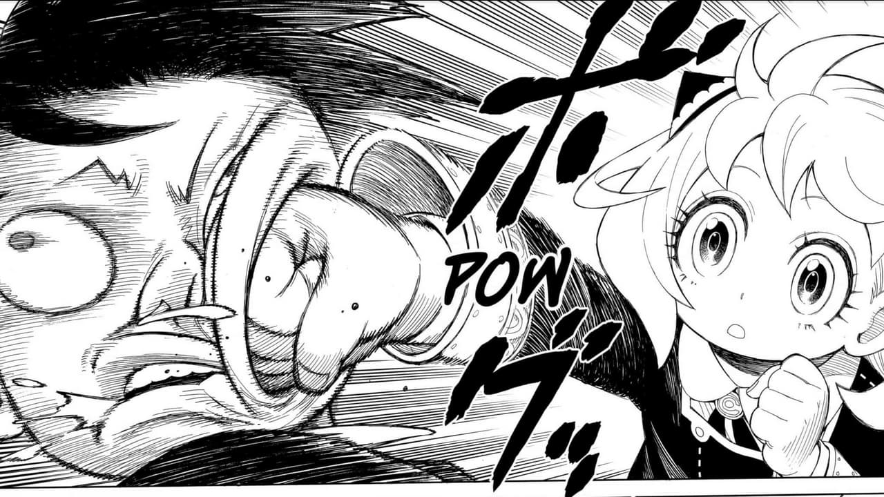 Manga panel of Anya punching