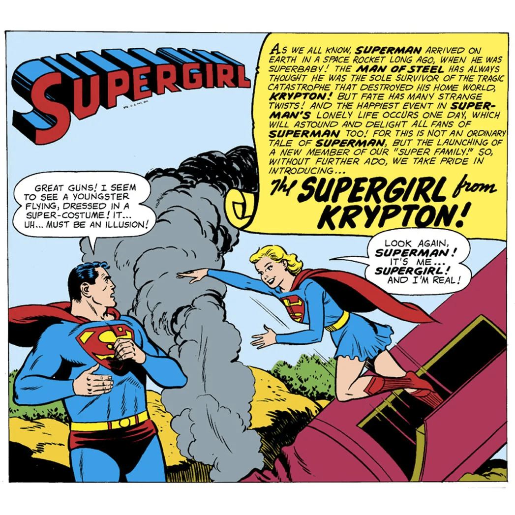 Supergirl introduces herself to Superman