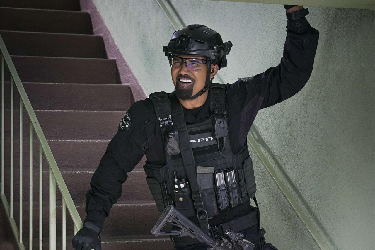 A promotional still of Shemar Moore on SWAT