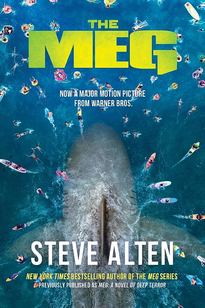 Cover of the Meg featuringa  giant shark