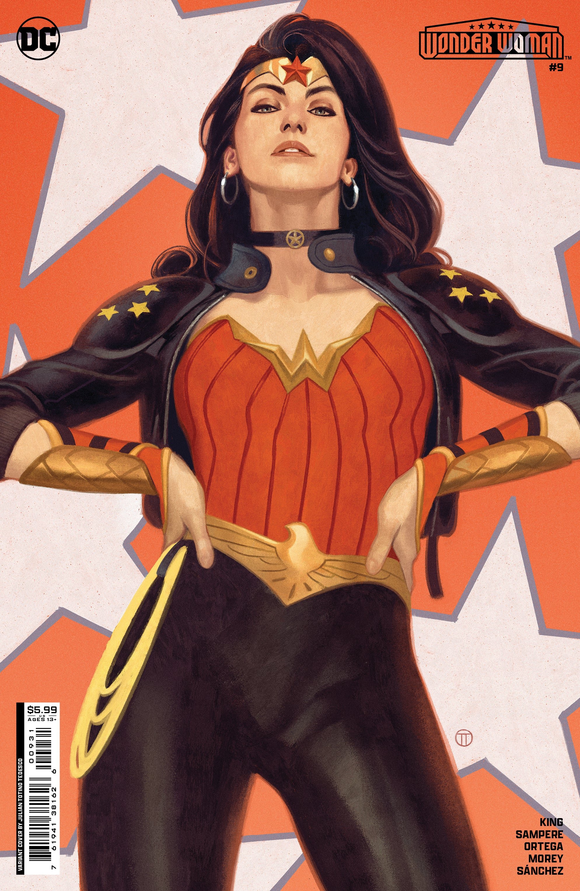 Julian Tedesco draws Wonder Woman in her leather jacket outfit