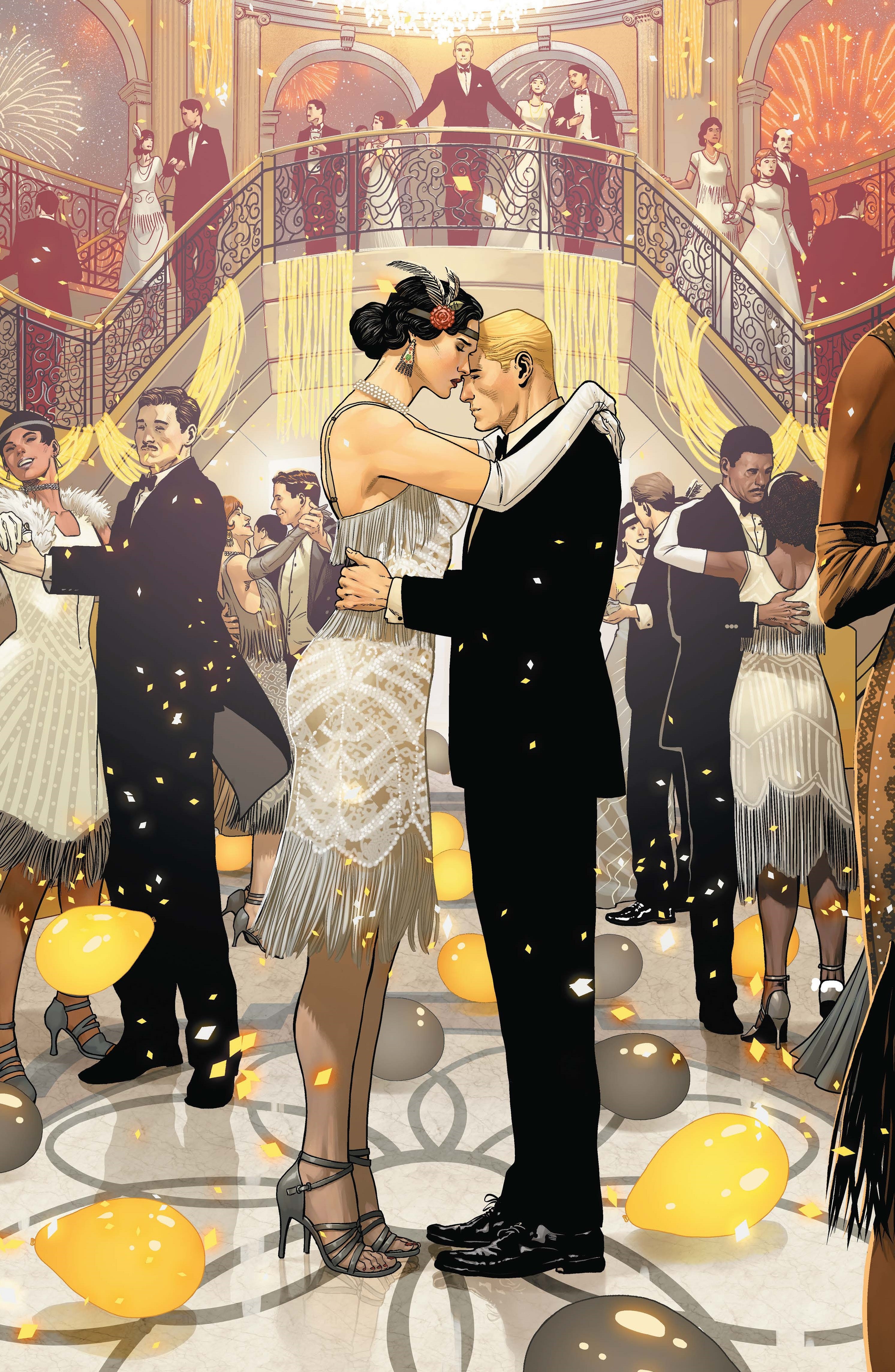Wonder Woman dances at a ball with Steve Trevor