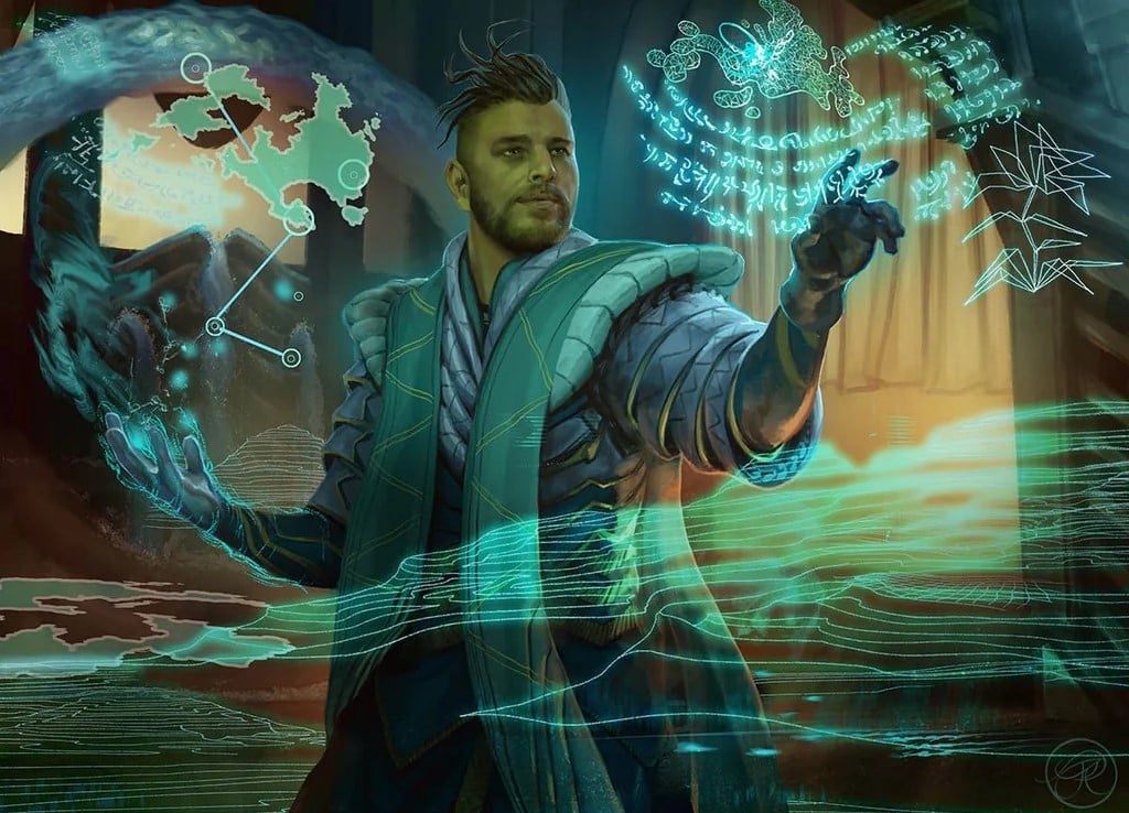 The art from Quandrix Apprentice from the Secrets of Strixhaven Magic: The Gathering set