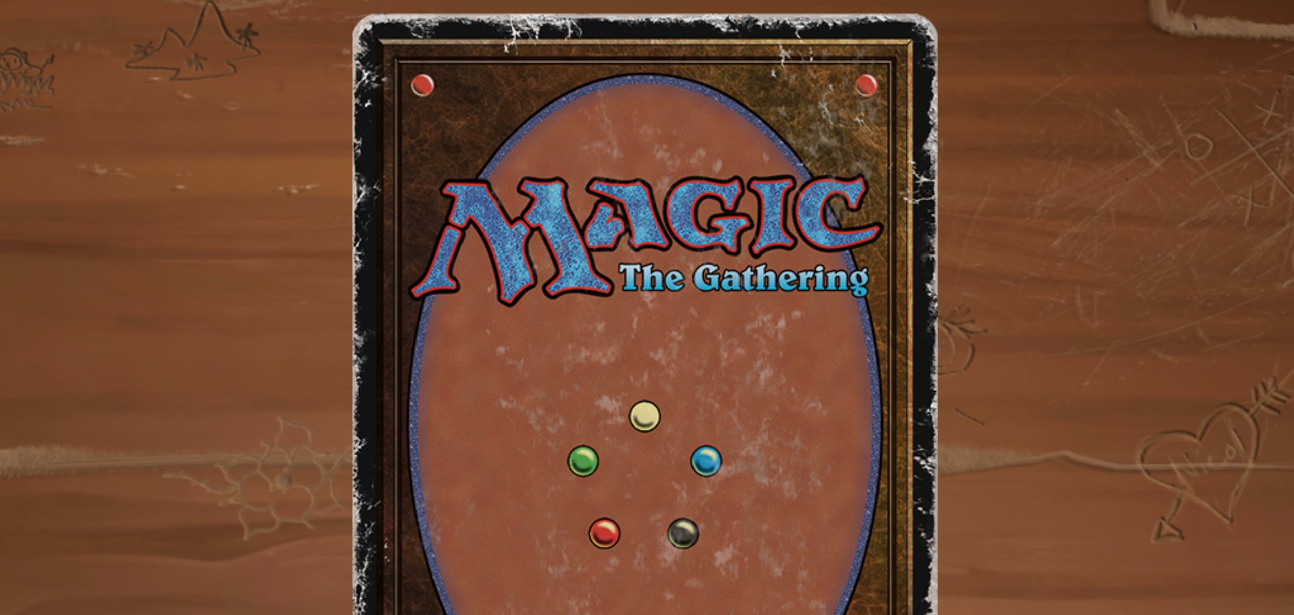 The April Fool's weathered card sleeve from Magic: The Gathering Arena