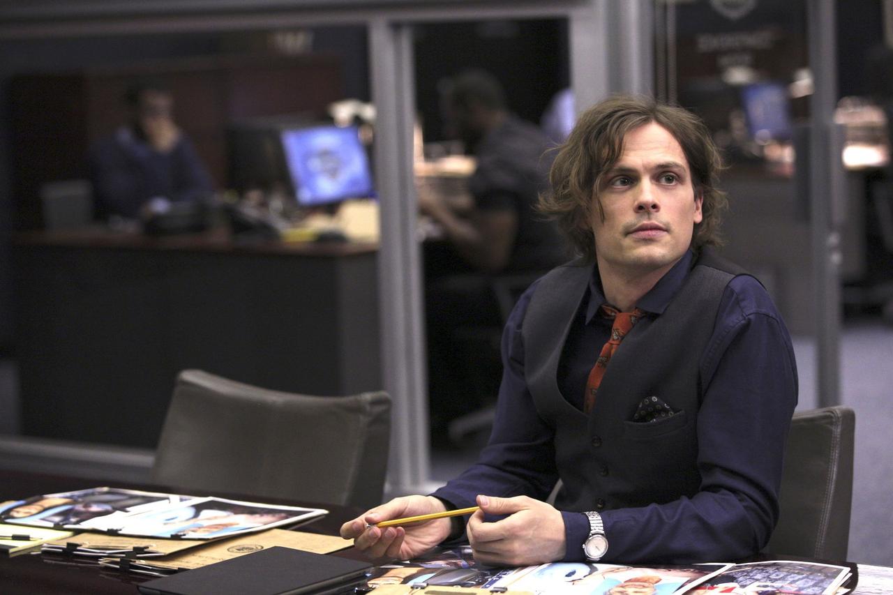 A promotional still of Matthew Gray Gubler as Spencer Reid in Criminal Minds