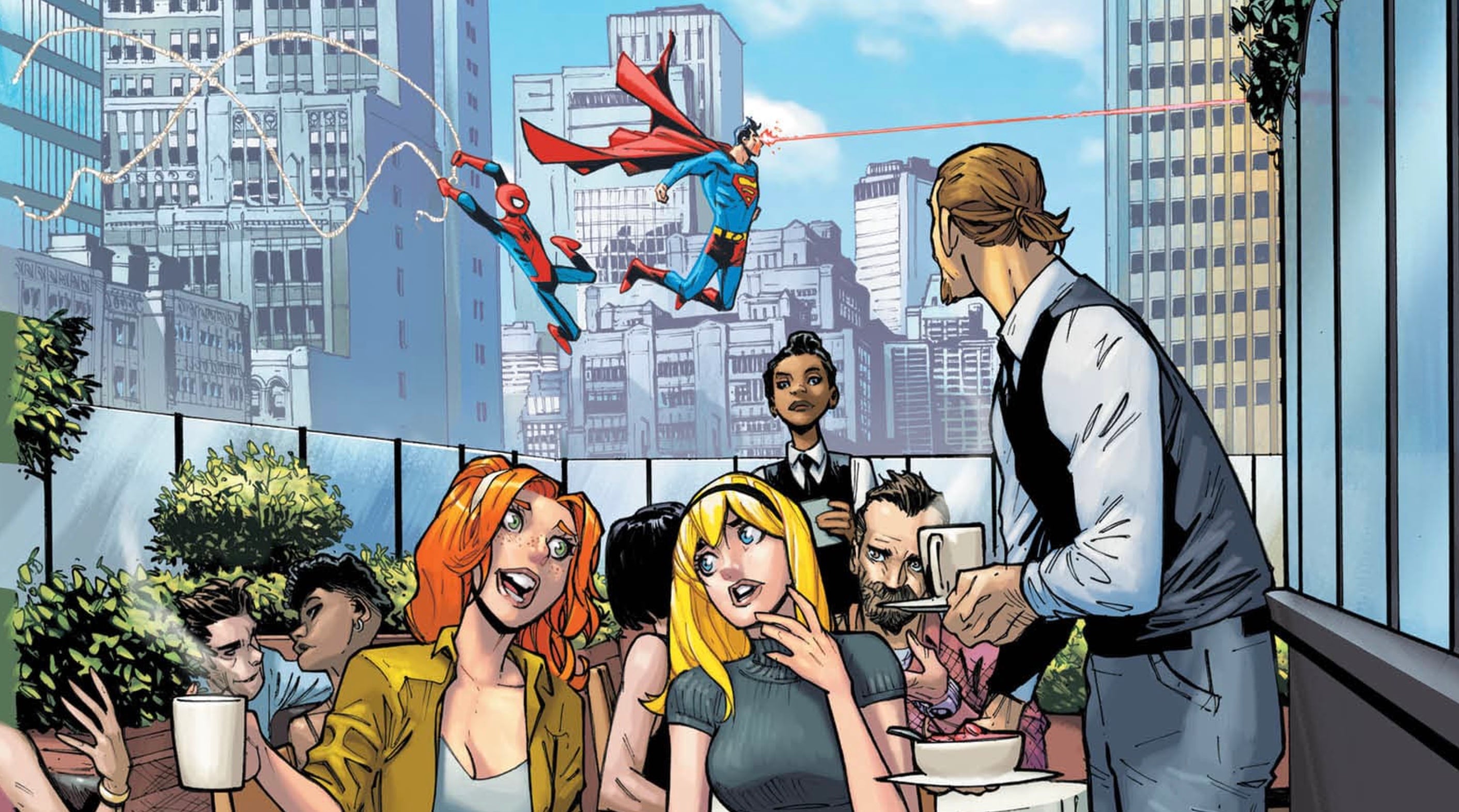 The Humberto Ramos cover of Spider-Man/Superman #1