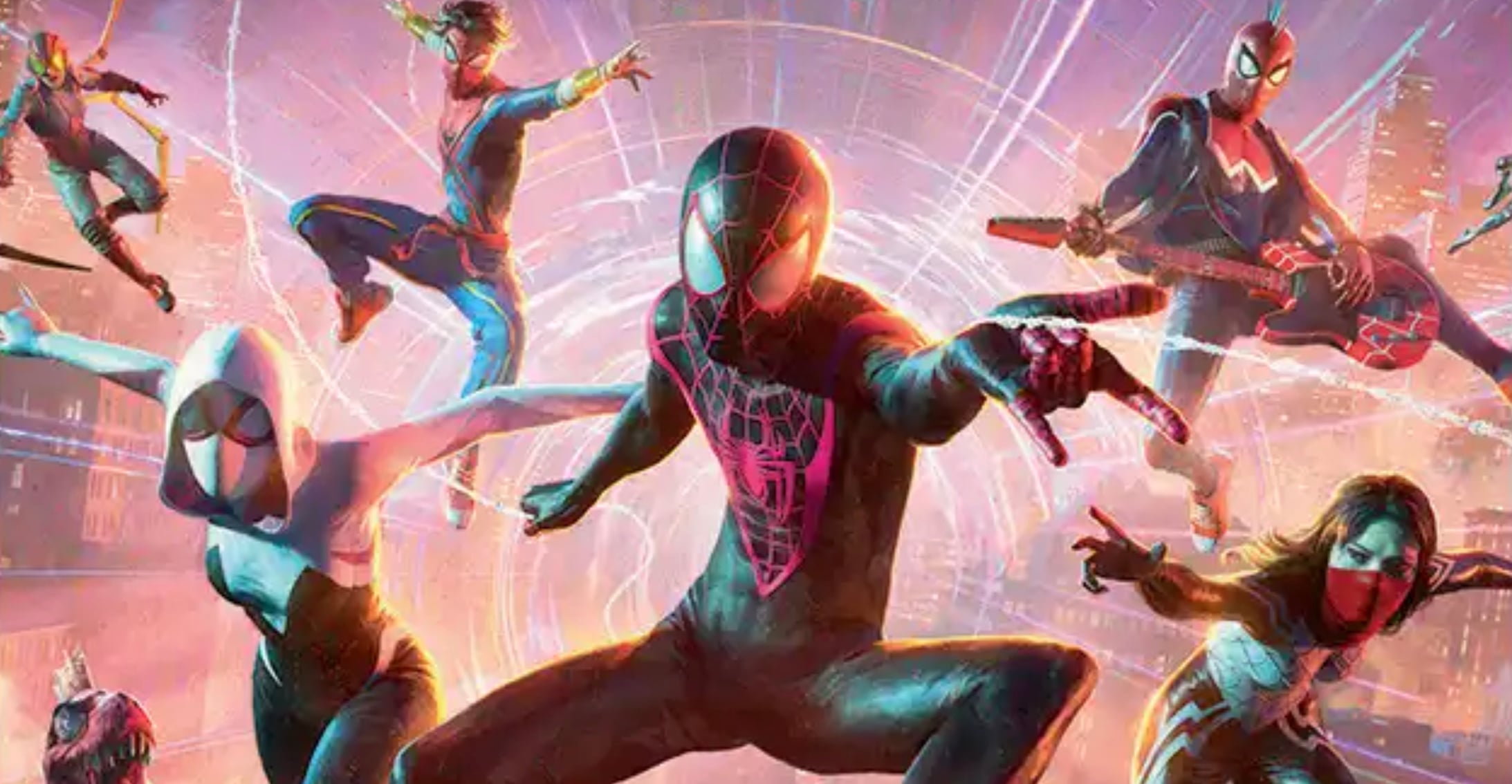 The art for the Spider-Verse card from Magic: The Gathering x Marvel's Spider-Man