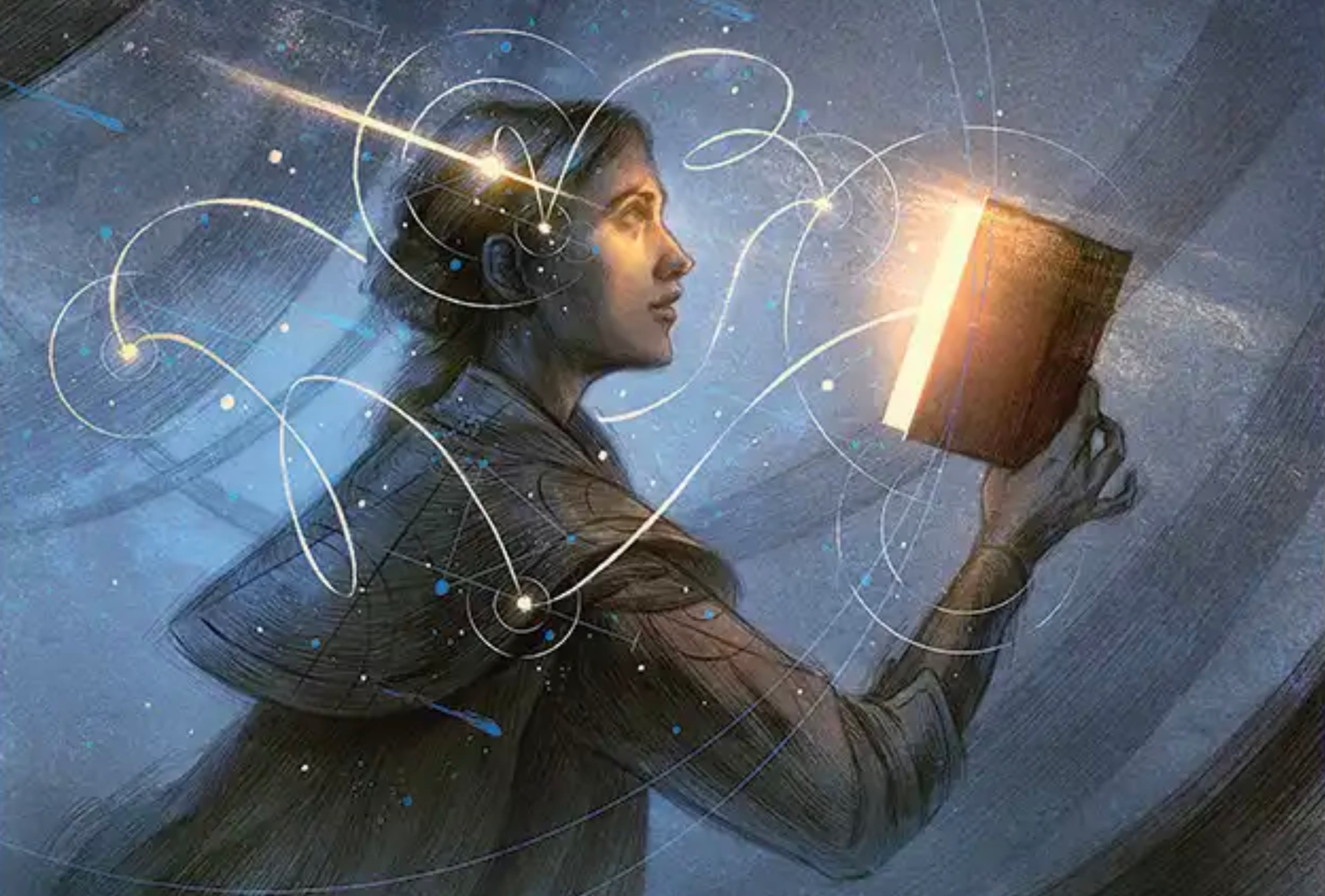 The art for Stroke of Genius from Secrets of Strixhaven