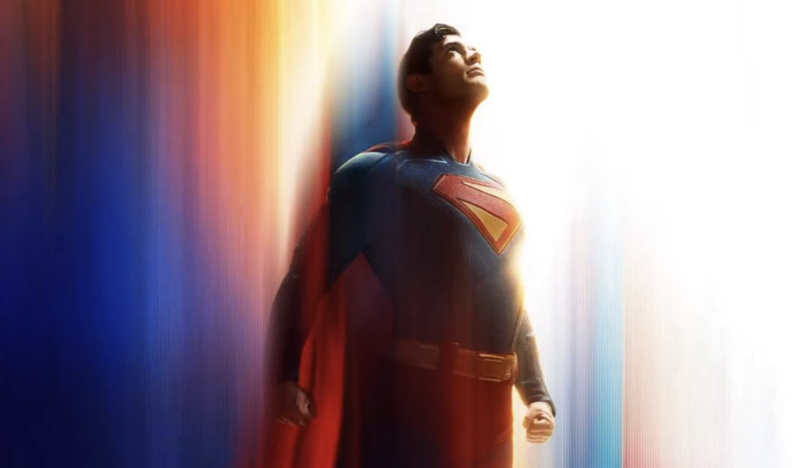 Superman on the 2025 Superman movie poster