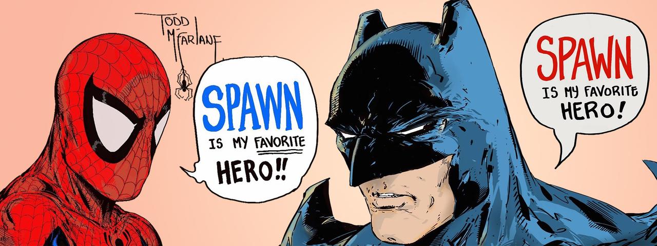 Spider-Man and Batman illustrations